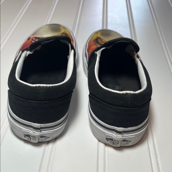 Vans Shark attack flame sunset slip on classic kids shoes - Picture 2 of 11